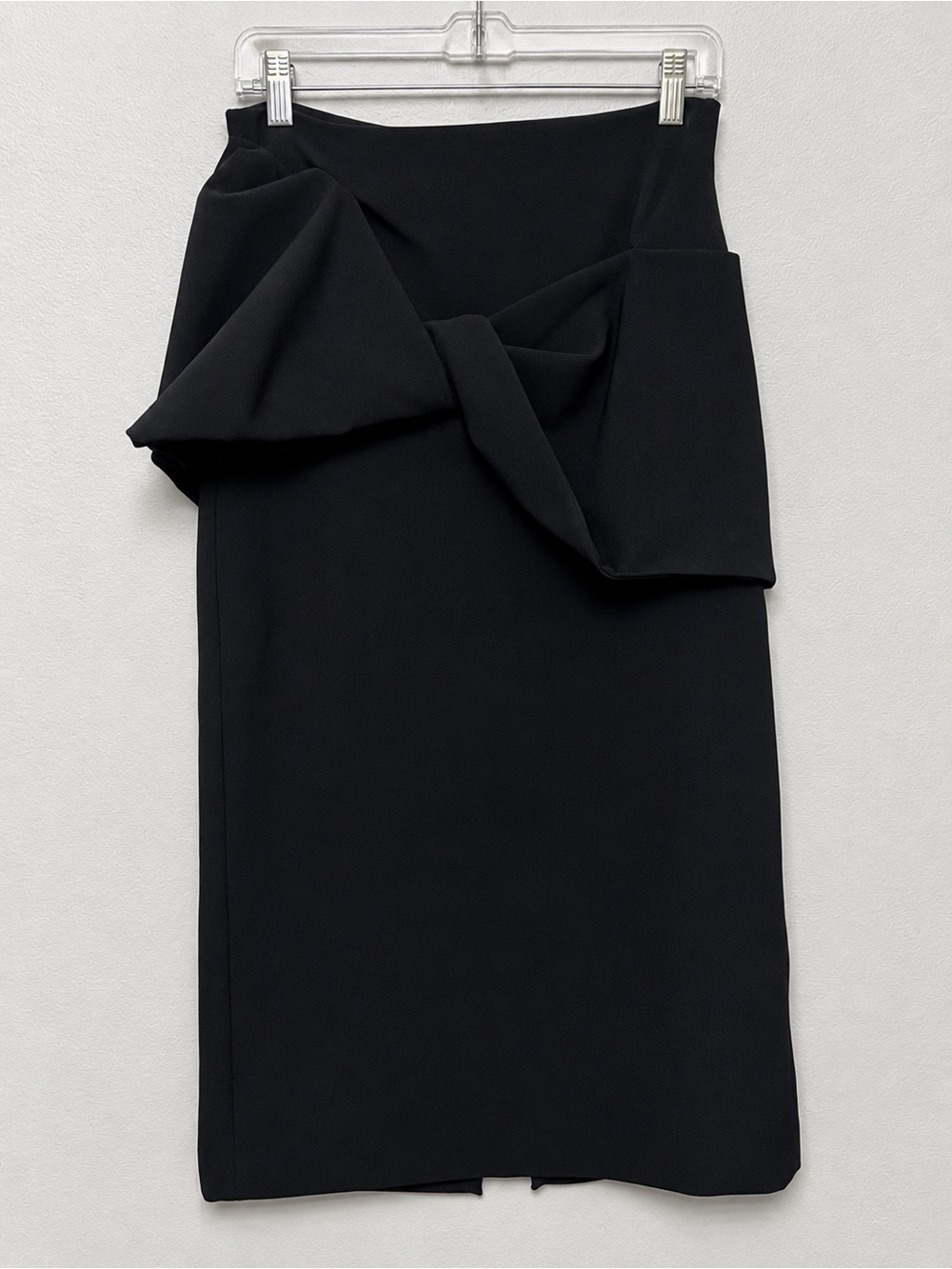 NWT ZARA A/W 2023 Black Oversized Bow Pencil Midi Skirt Size Medium